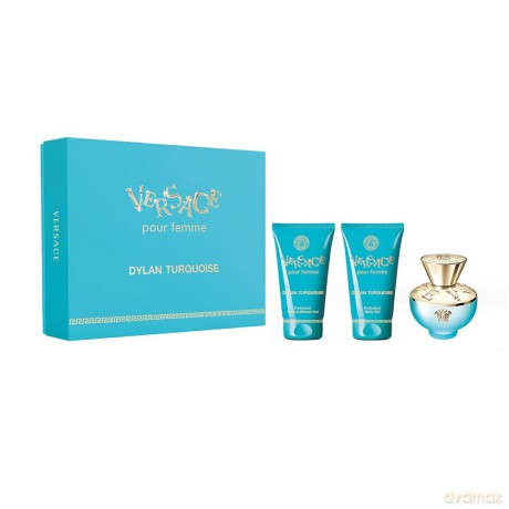 Versace Zestaw prezentowy Dylan Turquoise Pour Femme (woda toaletowa 50 ml+balsam do ciała 50 ml+żel pod prysznic 50 ml)