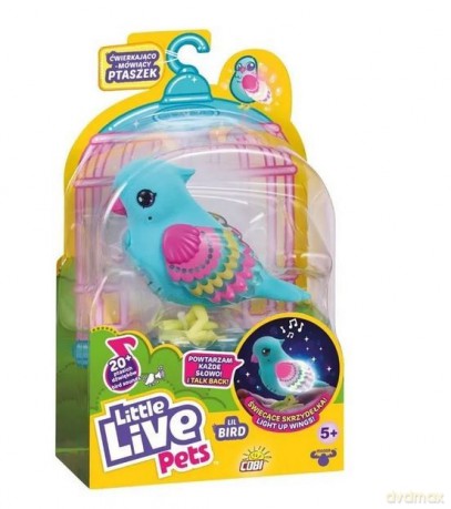 Ćwierkająco-mówiący świecący ptaszek niebieski Little Live Pets [FIGURKA]