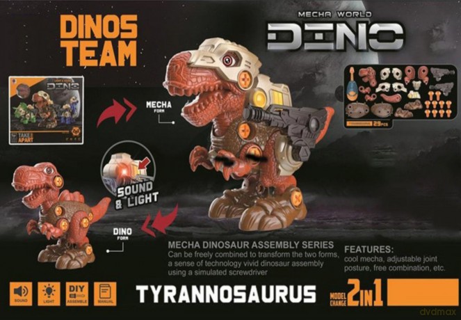 Figurka interaktywna Dino do skręcania 2w1 światło, dźwięk [FIGURKA]