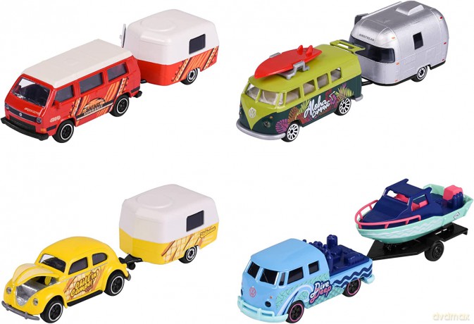 Pojazd Majorette Volkswagen z przyczepką 4 rodzaje