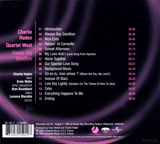 Charlie Haden: Always Say Goodbye (digipack) [CD]