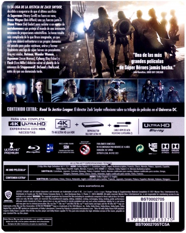 Liga Sprawiedliwości Zacka Snydera (steelbook) [2xBlu-Ray 4K]