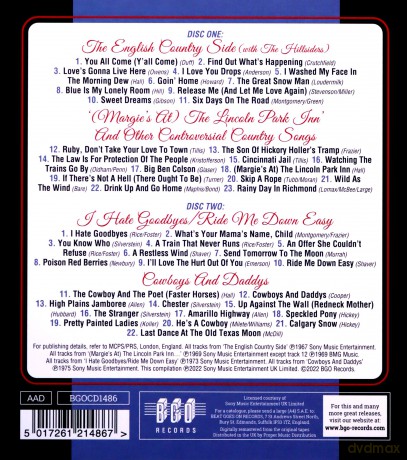 Bobby Bare: The English Countryside / (Margie's At) The Lincoln Park Inn And Other Controversial Country Songs / I Hate Goodbyes/Ride Me Down Easy / Cowboys And Daddys [2CD]