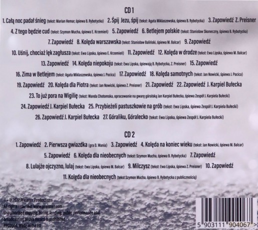 Zbigniew Preisner i Przyjaciele: Stare i Nowe Kolędy Live Wrocław 2020 [CD]