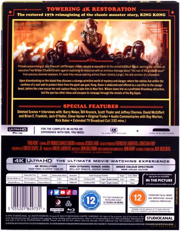 King Kong (steelbook) [Blu-Ray 4K]+[Blu-Ray]