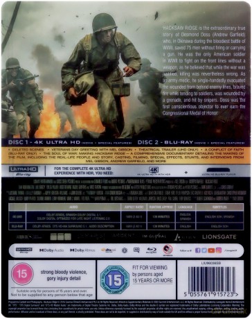 Hacksaw Ridge (Przełęcz ocalonych) (steelbook) [Blu-Ray 4K]+[Blu-Ray]