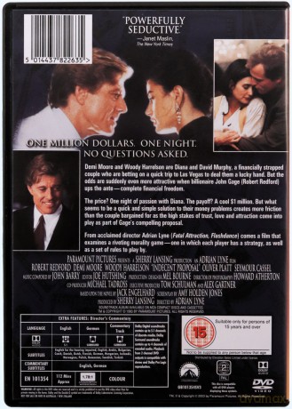 Indecent Proposal (Niemoralna propozycja) [DVD]