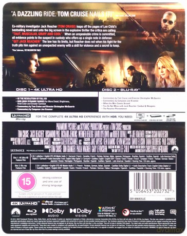 Jack Reacher (Jack Reacher: Jednym strzałem) (steelbook) [Blu-Ray 4K]+[Blu-Ray]
