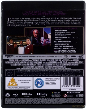 Star Trek V - The Final Frontier (Star Trek V: Ostateczna granica) [Blu-Ray 4K]+[Blu-Ray]