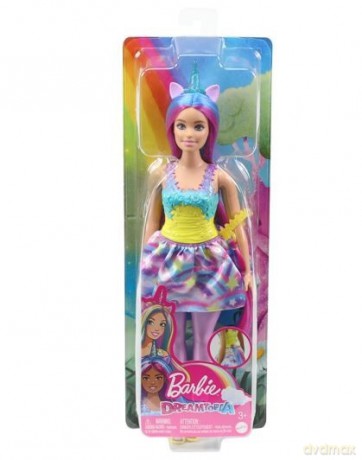 Lalka Jednorożec niebiesko-fioletowa Barbie Dreamtopia
