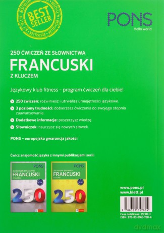 250 ćwiczeń ze słownictwa francuskiego z kluczem na poziomie A1-B2 [KSIĄŻKA]