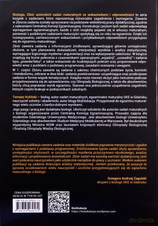 Biologia. Część 1. Zbiór autorskich zadań maturalnych ze wskazówkami i odpowiedziami. Chemiczne podstawy życia. Komórka. Metabolizm - Tomasz Koliński [KSIĄŻKA]