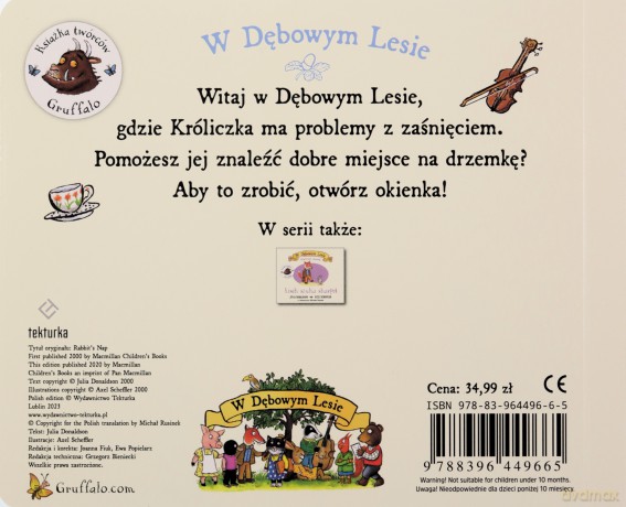 Króliczka chce spać - Julia Donaldson, Axel Scheffler [KSIĄŻKA]