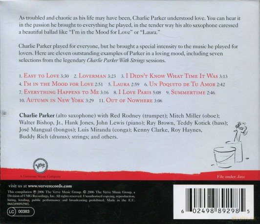 Charlie Parker: For Lovers [CD]