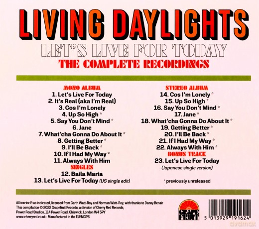 Living Daylights: Lets Live For Today - The Complete Recordings [CD]