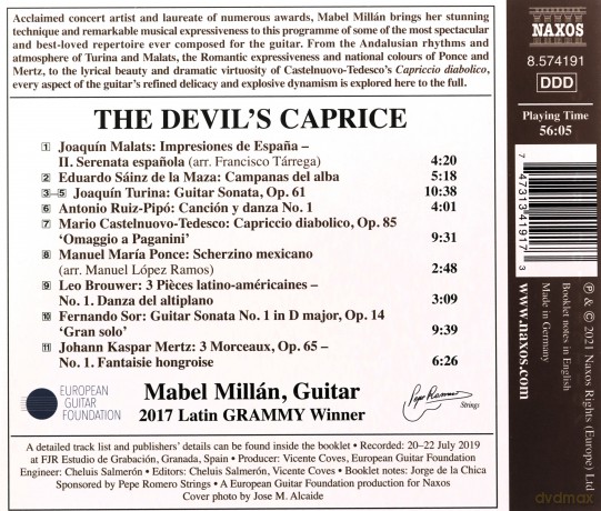 Mabel Millan: The Devils Caprice - Guitar Favourites By Brouwer. Castelnuovo-Tedesco. Malats. Mertz. Ponce. Ruiz-Pipo. Sainz De La Maza. Sor. Turina [CD]