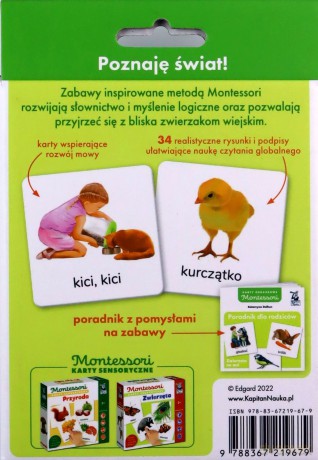 Montessori. Karty obrazkowe Zwierzęta na wsi (1-3 lata). Kapitan Nauka - Katarzyna Dołhun [KSIĄŻKA]