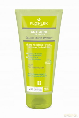 FLOS ANTI ACNE Żel d/mycia twarzy 24H System