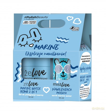 Floslek ŻeLove zestaw prezentowy Marine (żel do twarzy 50 ml+mgiełka nawilżająca 95 ml)