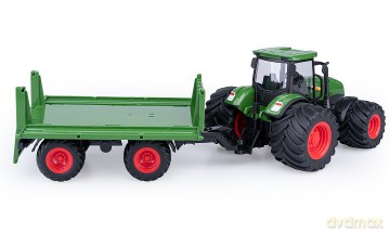Traktor Rc + Przyczepa Zdalnie sterowany Zielony