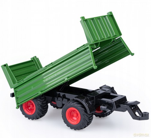 Traktor Rc + Przyczepa Zdalnie sterowany Zielony