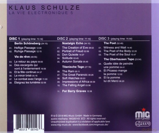 Klaus Schulze: La Vie Electronique 5  [3CD]