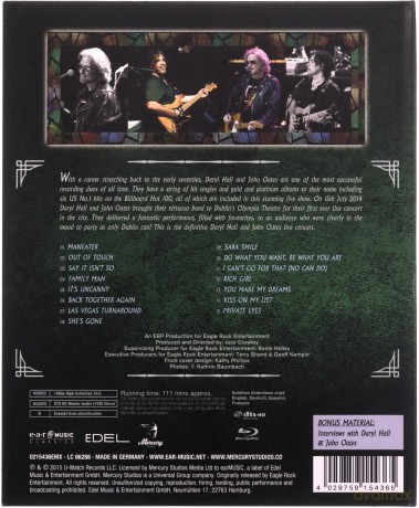 Daryl Hall & John Oates: Live In Dublin [Blu-Ray]