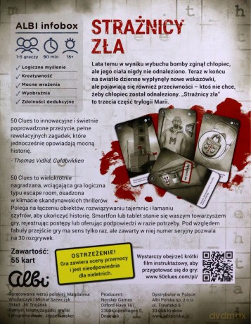 Gra planszowa 50 Clues - seria II - Strażnicy zła cz.3 Albi polska