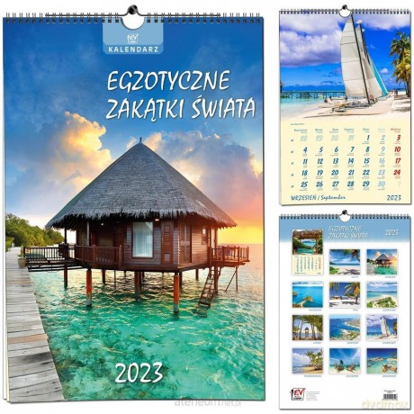 Kalendarz 2023 13 Plansz B3 - Egzot. Zakątki Świat [KALENDARZ]