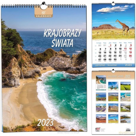 Kalendarz 2023 13 Plansz B3 - Krajobrazy Świata [KALENDARZ]