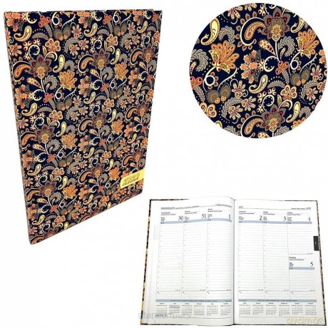Kalendarz 2023 A4 tygodniowy soft touch paisley bl [KALENDARZ]