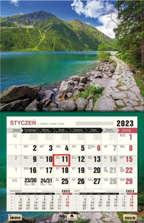 Kalendarz 2023 jednodzielny XL Tatry [KALENDARZ]