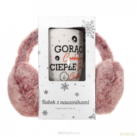 Kubek z nausznikami. Gorąca czekolada, ciepłe...