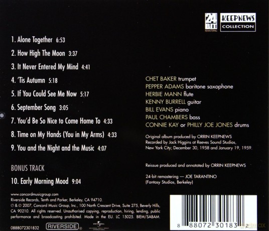 Chet Baker: Chet (Keepnews Collection) [CD]