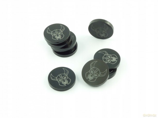 Znaczniki akryl czarne hełm 22x3mm 10 szt [GRA]