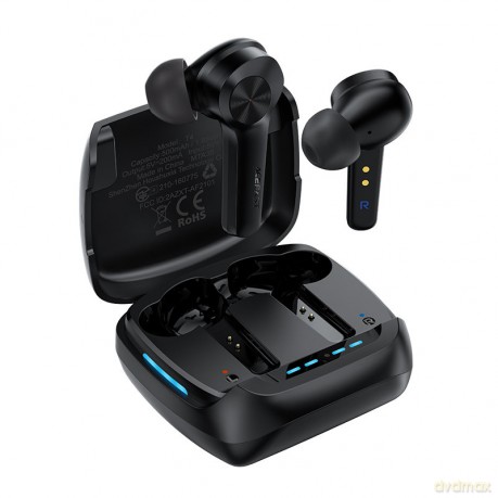 Acefast gamingowe dokanałowe słuchawki bezprzewodowe TWS Bluetooth 5.0 opóźnienie 65ms wodoodporne IPX5 czarny (T4 black)