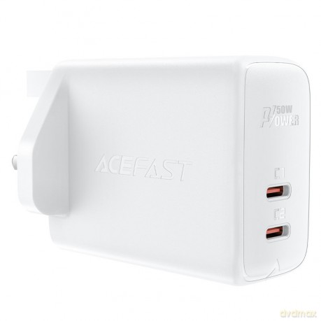 Acefast ładowarka sieciowa GaN (wtyczka UK) 2x USB Typ C 50W, Power Delivery, PPS, Q3 3.0, AFC, FCP (A32 UK)