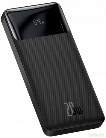 Baseus Bipow powerbank z szybkim ładowaniem 10000mAh 20W czarny (Overseas Edition) + kabel USB-A - Micro USB 0.25m czarny (PPBD050301)