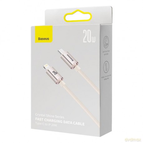 Baseus Crystal Shine Series kabel USB Typ C - Lightning szybkie ładowanie Power Delivery 20W 1,2m różowy (CAJY001304)