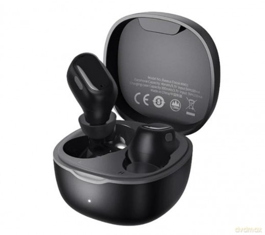 Baseus Encok słuchawki bezprzewodowe TWS Bluetooth 5.3 czarne (WM01)(NGTW240001)