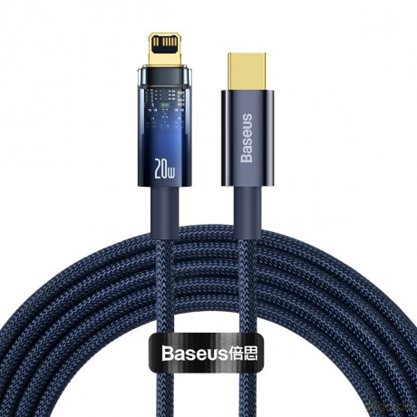 Baseus Explorer Series kabel przewód USB Typ C - Lightning 20W 2m niebieski (CATS000103)