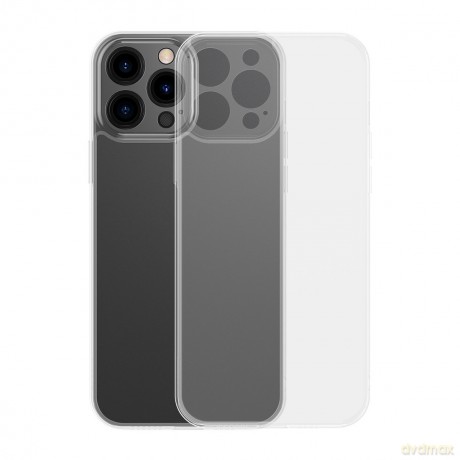 Baseus Frosted Glass Case etui pokrowiec do iPhone 13 Pro sztywna obudowa z żelową ramką przezroczysty (ARWS000702)