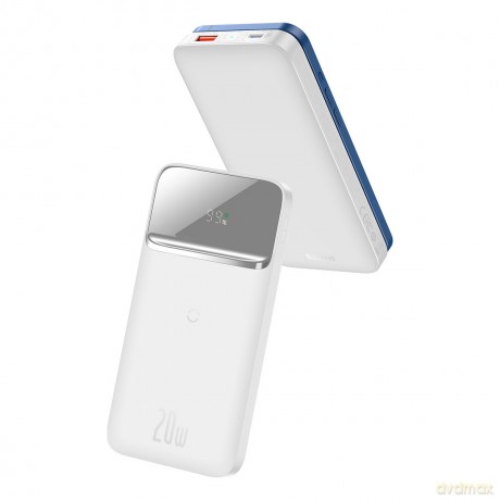 Baseus Magnetic powerbank 10000mAh 20W Overseas Edition biały + kabel USB - USB Typ C (PPCX010202)