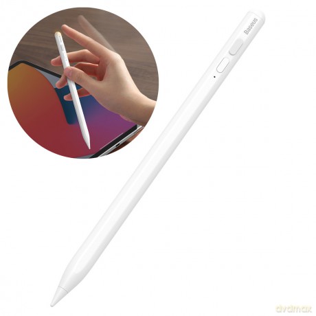 Baseus pojemnościowy rysik aktywny do iPad biały + kabel USB Typ C 3A 0.3m (SXBC000102)