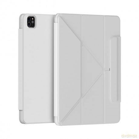 Baseus Safattach Y-type etui do iPad Pro 12,9" 2018/2020/2021 pokrowiec z podstawką biały (ARCX010102)