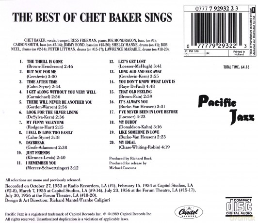 Chet Baker: The Best Of Chet Baker Sings [CD]