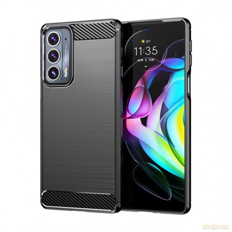 Carbon Case elastyczne etui pokrowiec Motorola Moto Edge 20 czarny