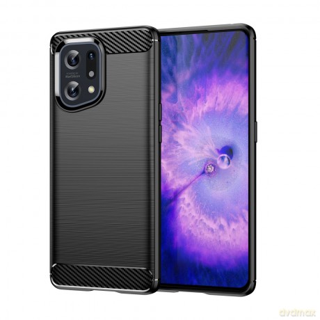 Carbon Case elastyczne etui pokrowiec Oppo Find X5 czarny