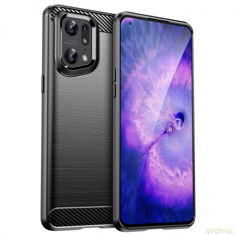 Carbon Case elastyczne etui pokrowiec Oppo Find X5 Pro czarny