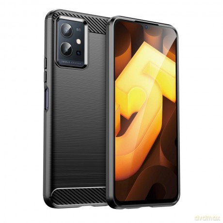 Carbon Case elastyczne etui pokrowiec Vivo Y55 / Y75 / Y33s / iQOO Z6 / iQOO U5 czarny